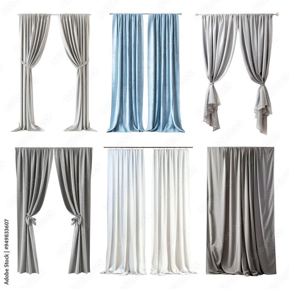 Canvas Prints PNG curtain element set, transparent background