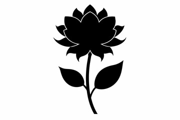 Stock flower silhouette black vector art illustration