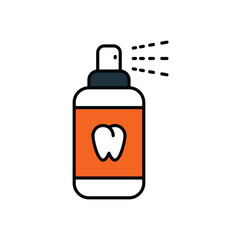 mouth freshner color line icon with white background vector stock illustration