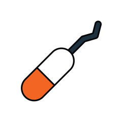 periodontal scaler color line icon with white background vector stock illustration