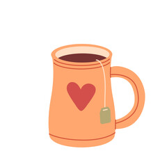 Cup of tea. Autumn hot drink. Fall season. Autumn coziness.