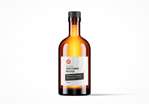 Light Amber Glass Nocturne Bottle Mockup