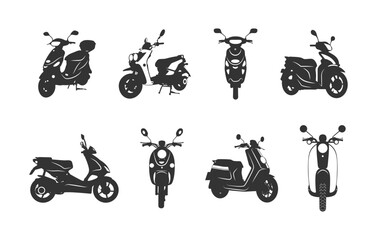 Scooter motorcycle svg, Scooter svg, Scooter motorcycle silhouette, Scooter silhouette, Old Scooter silhouette, Classic scooter silhouette, Scooter clipart. © DesignLands 