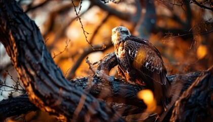 Obraz premium Eagle nest high in a tree, majestic and powerful, Natural, Cool tones, Photograph, Detailed nature