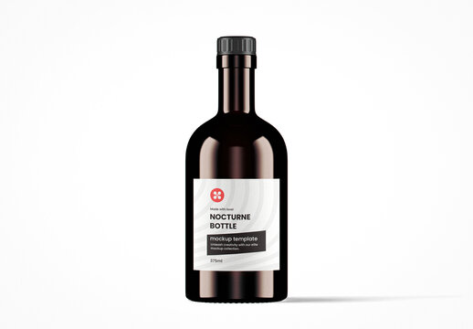 Dark Amber Glass Nocturne Bottle Mockup