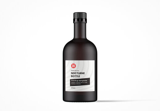 Dark Matte Glass Nocturne Bottle Mockup