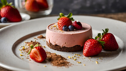 Gourmet strawberry cheesecake
