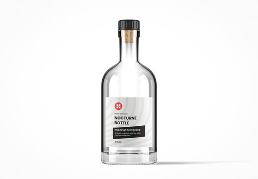 Clear Glass Nocturne Bottle Mockup