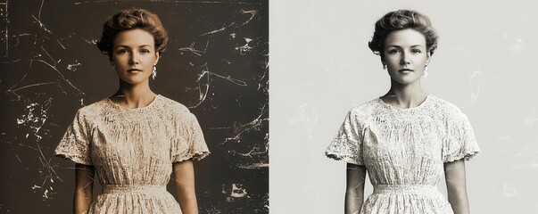 Smart image processing tool enhancing and restoring old photos, removing scratches and improving details, image processing, photo restoration