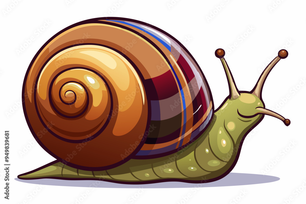 Wall mural Snail vector color illustration