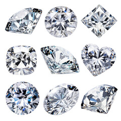 Fototapeta premium PNG jewelry diamond element set, transparent background