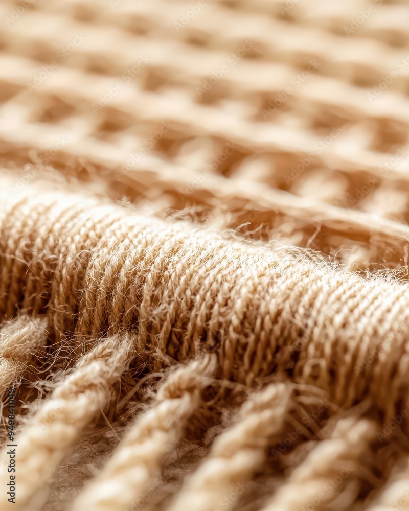 Poster capturing the intricate details of a weaving loom thread in a close-up photo, this background showca