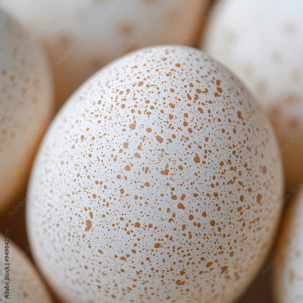 Poster speckled egg shell texture, macro shot, fragile surface