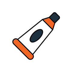 toothpaste color line icon with white background vector stock illustration