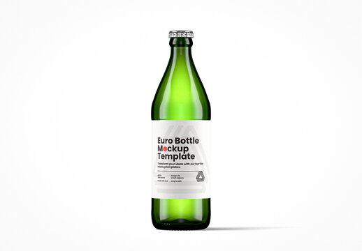 Green Glass Sour Bottle Mockup