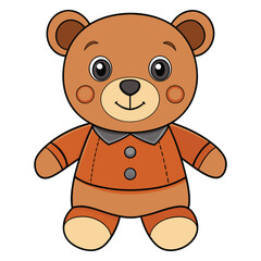 Fototapeta premium Cute Teddy Bear Cartoon Vector Illustration