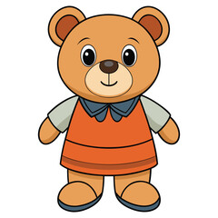 Obraz premium Cute Teddy Bear Cartoon Vector Illustration
