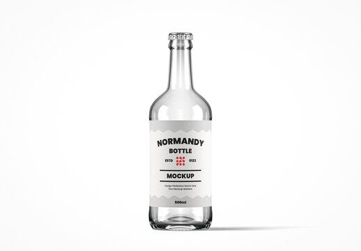 Clear Glass Normandy Bottle Mockup