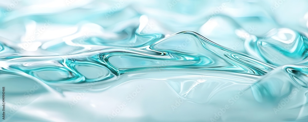 Poster smooth glass surface with light reflections, macro shot, transparent material, creating a mesmerizin