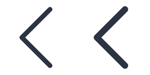 Chevron Left simple icons set designed in filled, outline, line and stroke style