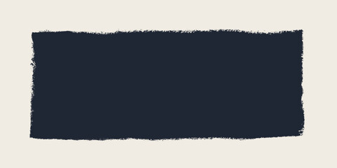 Black square frame with grunge torn edges. Vector illustration of rough ripped rectangle isolated on light background. Ideal for collages and stickers