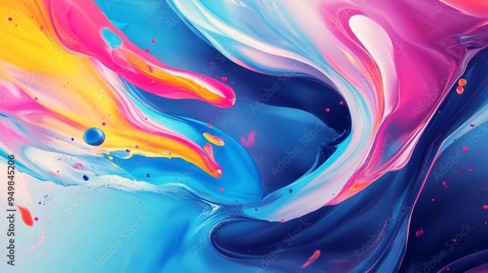 Aufkleber a bright and energetic abstract background with splashes of color and dynamic shapes, designed to ev