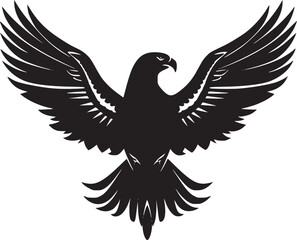 Obraz premium Soaring Black Eagle: A Powerful Vector Graphic for Bold Designs