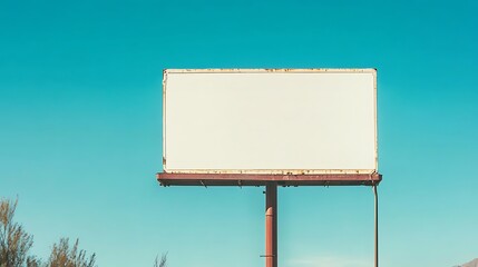 Blank Billboard Against a Clear Blue Sky