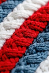 Knitted wool pattern, macro shot, cozy textile