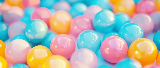 A soft focus, pastel-hued capture of spherical objects, exuding a dreamy, gentle and serene ambiance.