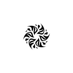 tribal sunburst logo, dynamic vortex pattern, abstract sun logo