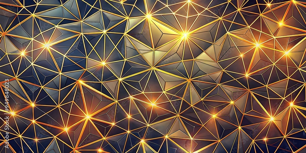 Poster golden geometric pattern shimmering light abstract background design