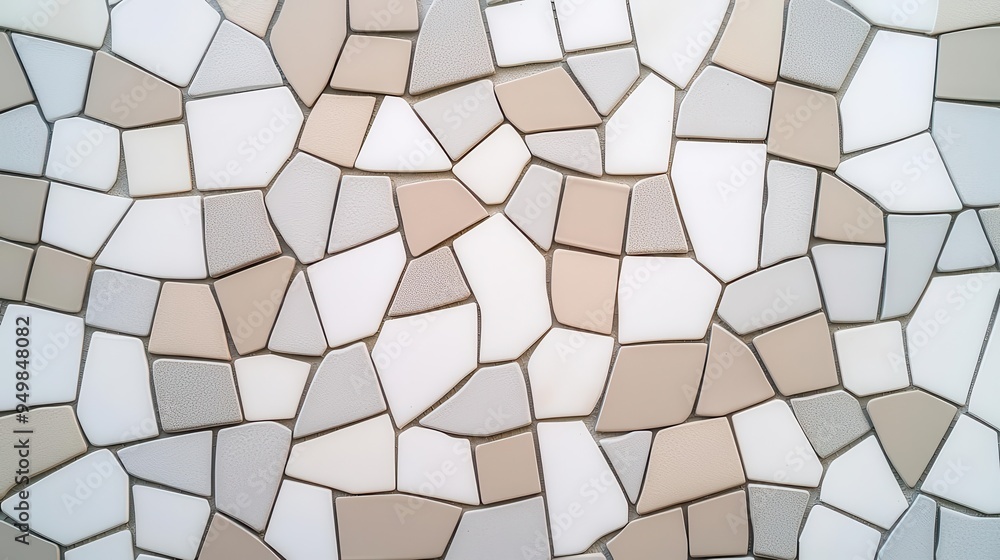 Poster intricate mosaic tile pattern, close up photo realistic pattern background, artistic design