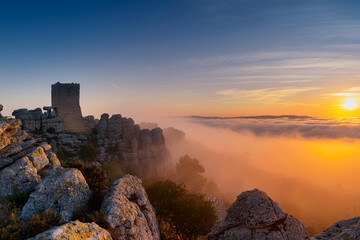 Fototapeta premium The Torcal de Antequera in the mist