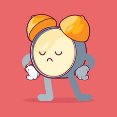 An Alarm clock character is waiting vector illustration. Time, motivation design concept.