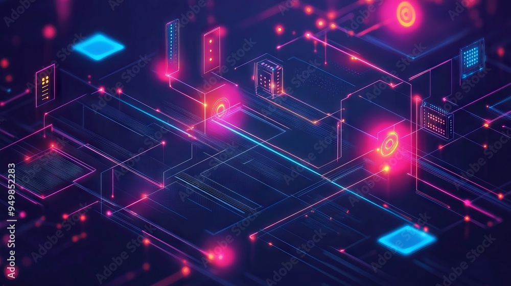 Poster minimal networking technology background big data connectivity software development wallpaper