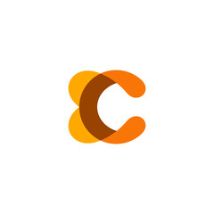 C letter logo, abstract creative overlapping shapes, organic C vector