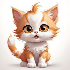 Fototapeta premium Cat Lovers,Cute cat with pumpkin,halloween.