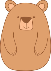 Cute bear clipart design illustration