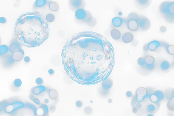 Blue bubbles transparent background , Transparent Background with Floating Blue Bubbles