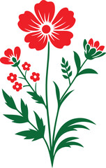 flower ret vector illustration silhouette images design 