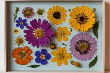 Stunning 3D Canvas Display of Pressed Flower Art Embracing Natural Beauty and Creative Design