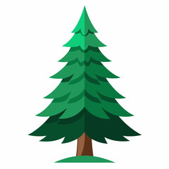 Obraz premium A colorful cartoon illustration of a pine tree set on a white background