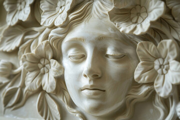 Obraz premium AI generated illustration bas-relief gypsum beautiful picture