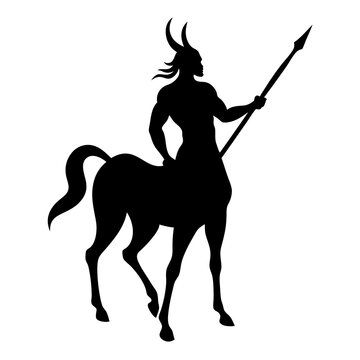 recommend clip art: centaur spear silhouette of a horse and rider 