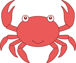 Cute crab clipart design illustration