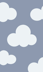 A beautiful pattern of white clouds on a blue background