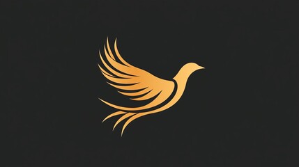 Abstract flying dove logo. Elegant silhouette design in flat style. Vector illustration for logo, icon, symbol, emblem, template design.