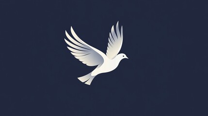 Obraz premium Abstract flying dove logo. Elegant silhouette design in flat style. Vector illustration for logo, icon, symbol, emblem, template design.