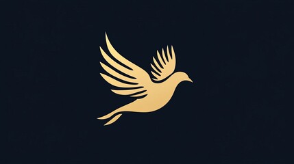 Fototapeta premium Abstract flying dove logo. Elegant silhouette design in flat style. Vector illustration for logo, icon, symbol, emblem, template design.